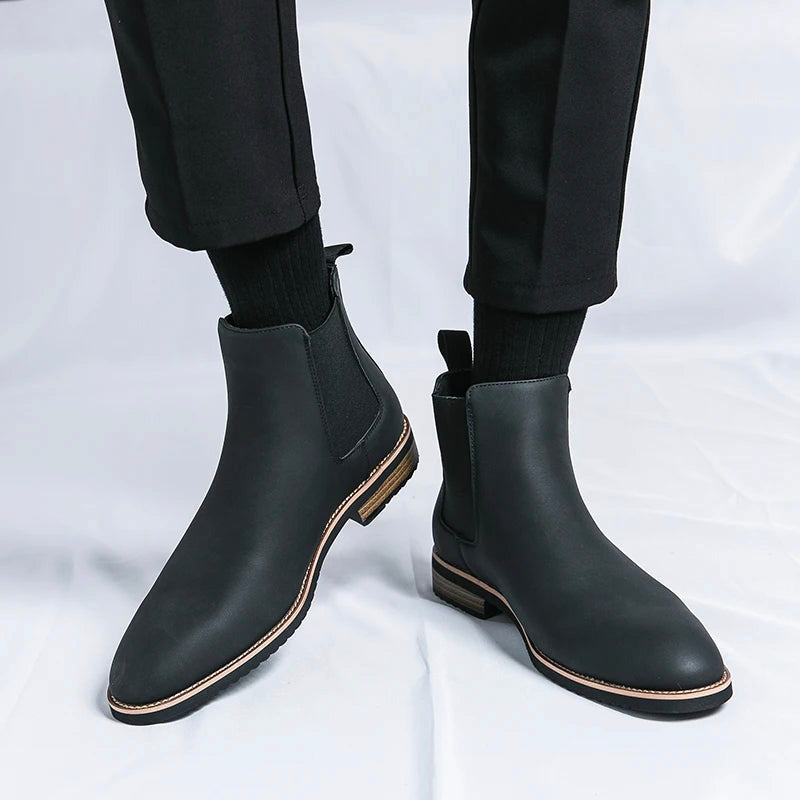 Hadrian - Men's Suede Chelsea Boots with Contrast Trim