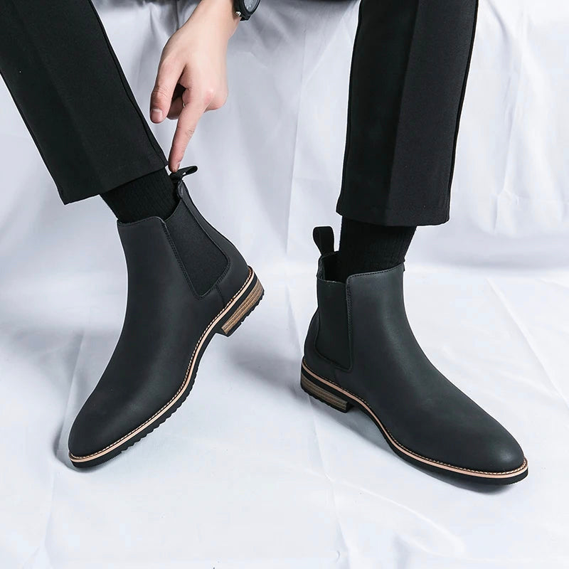 Hadrian - Men's Suede Chelsea Boots with Contrast Trim