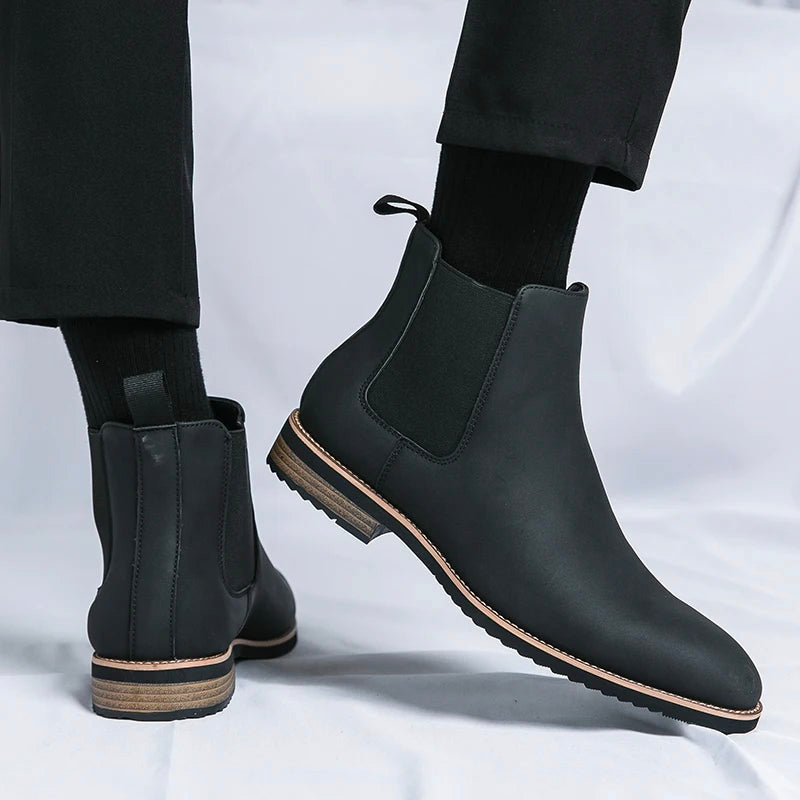 Hadrian - Men's Suede Chelsea Boots with Contrast Trim