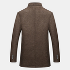 Harold - Men's Button-Front Wool Blend Coat with Puffer Lining