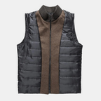 Harold - Men's Button-Front Wool Blend Coat with Puffer Lining
