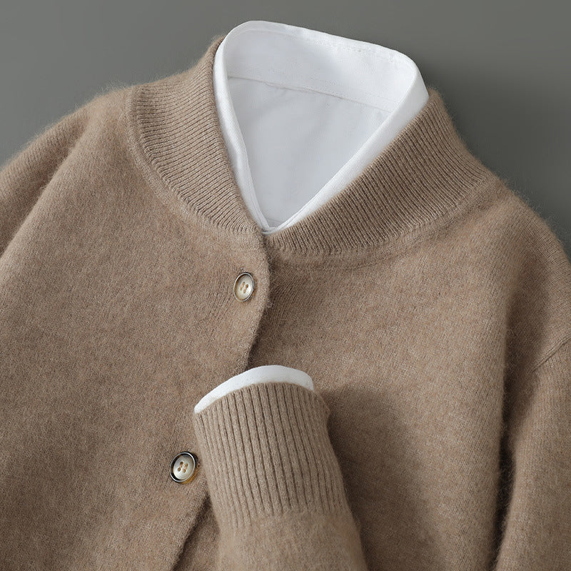 Harry - Men's Cashmere Cardigan with Button Front and Ribbed Trim