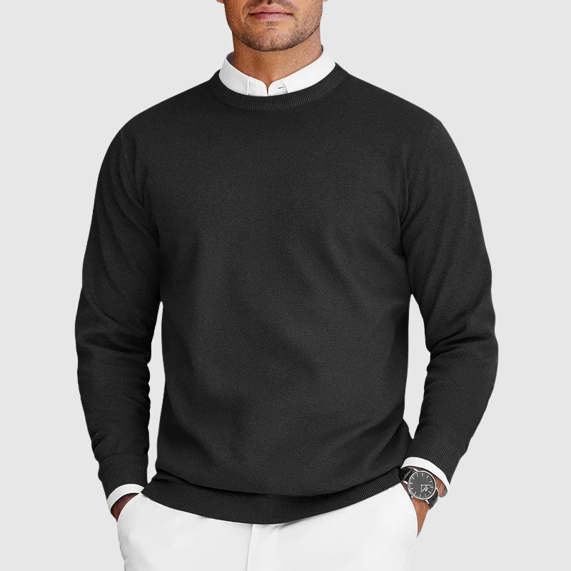 Henrik - Men's Ribbed Crew Neck Pullover Sweater
