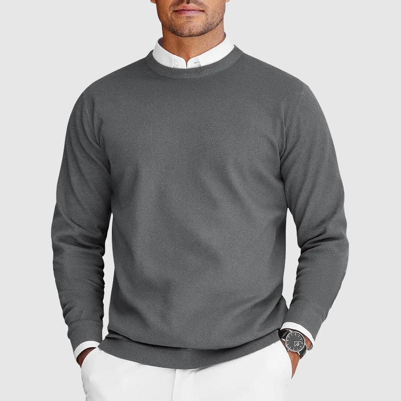Henrik - Men's Ribbed Crew Neck Pullover Sweater