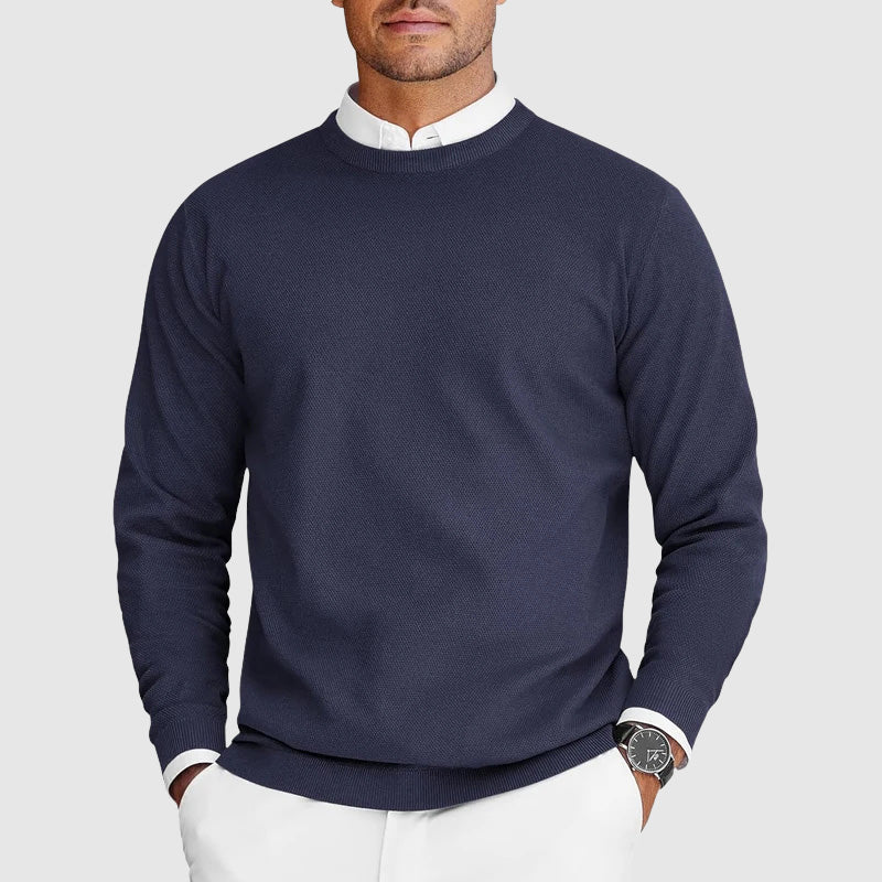 Henrik - Men's Ribbed Crew Neck Pullover Sweater