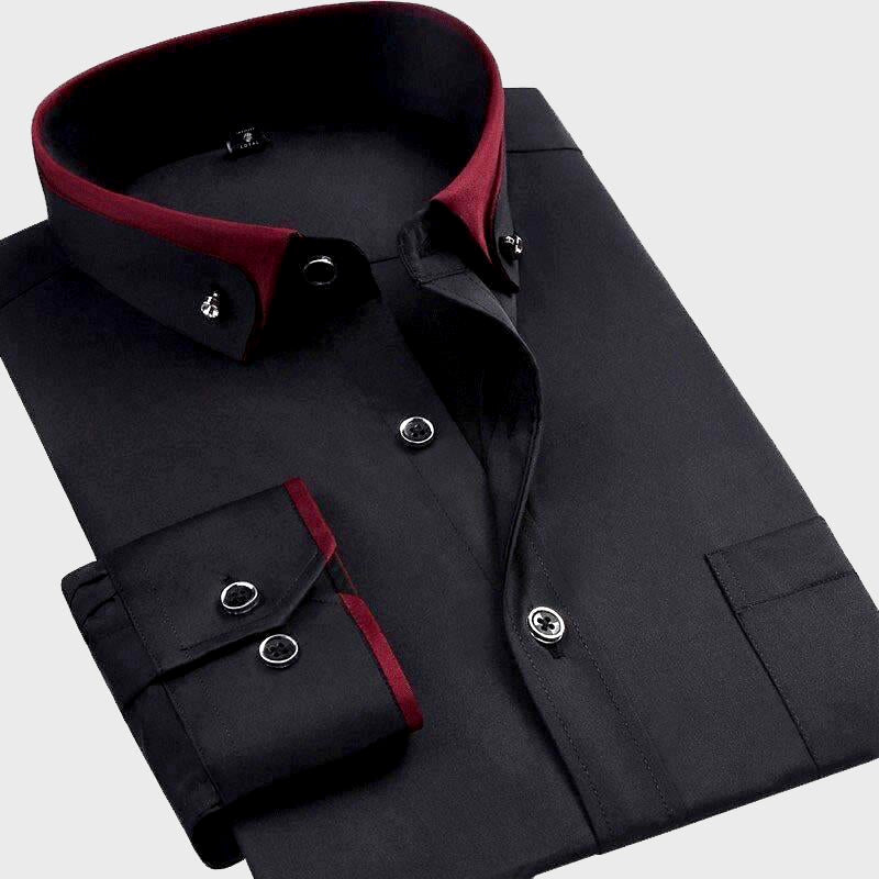 Ismael - Men's Contrast-Collar Stretch Dress Shirt