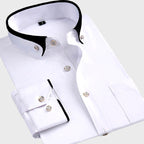Ismael - Men's Contrast-Collar Stretch Dress Shirt
