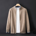 Jairus - Men's Cashmere Cardigan with Contrast Ribbed Cuffs