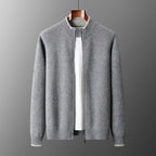 Jairus - Men's Cashmere Cardigan with Contrast Ribbed Cuffs
