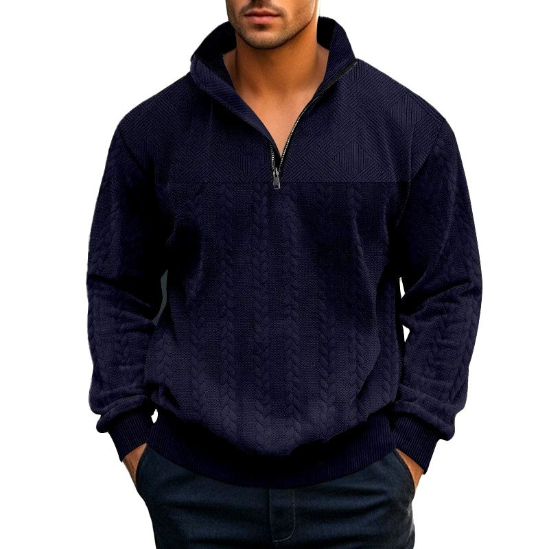 Jason - Men's Textured Quarter-Zip Sweatshirt 2