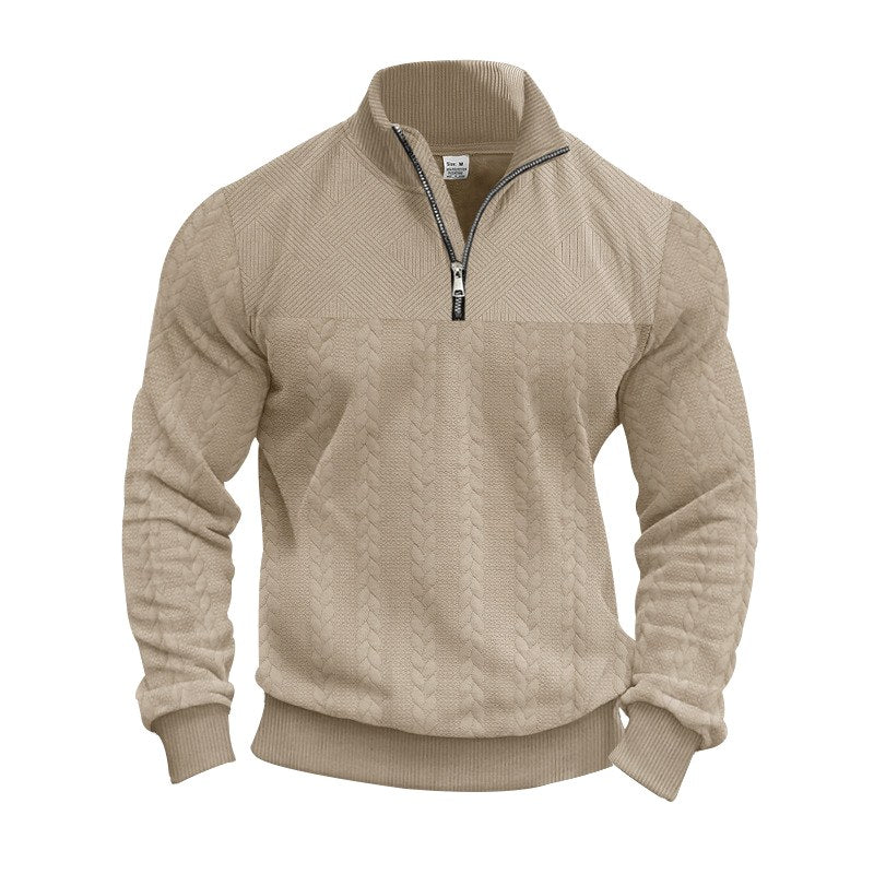 Jason - Men's Textured Quarter-Zip Sweatshirt 3