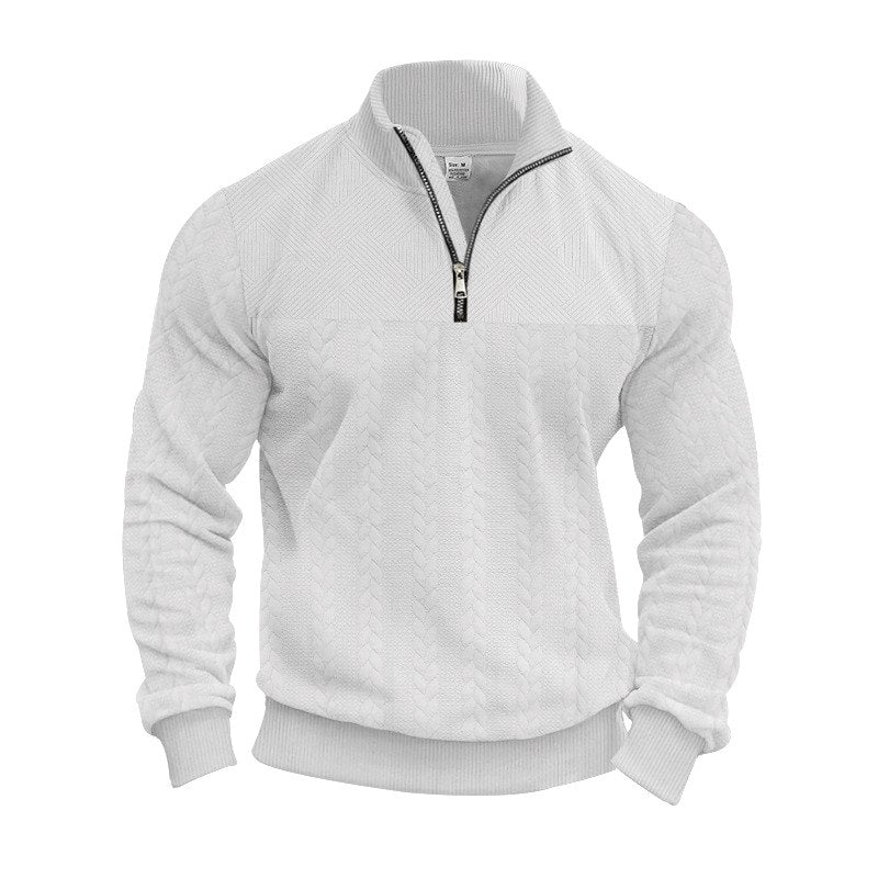 Jason - Men's Textured Quarter-Zip Sweatshirt 4
