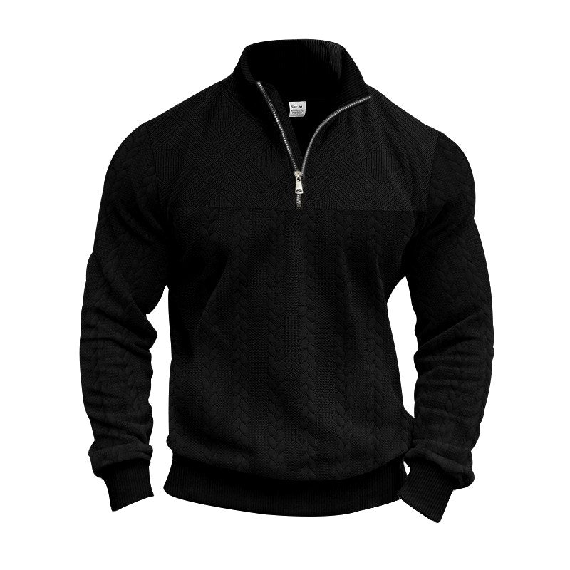 Jason - Men's Textured Quarter-Zip Sweatshirt 5