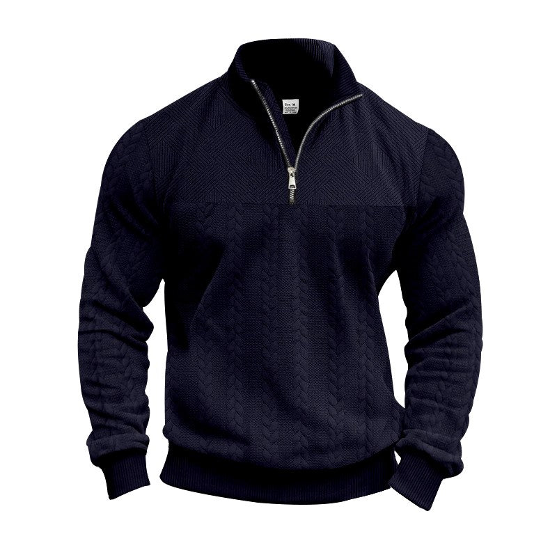 Jason - Men's Textured Quarter-Zip Sweatshirt 7
