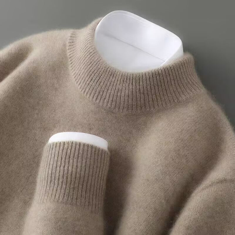 Jayden - Men's Cashmere Turtleneck with Ribbed Collar