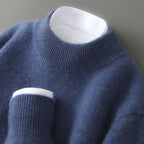 Jayden - Men's Cashmere Turtleneck with Ribbed Collar
