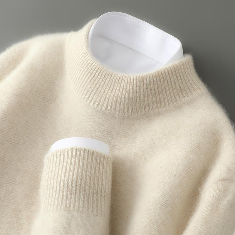 Jayden - Men's Cashmere Turtleneck with Ribbed Collar