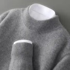 Jayden - Men's Cashmere Turtleneck with Ribbed Collar