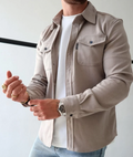 Jayson - Men's Snap-Button Shirt Jacket with Chest Pockets