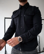 Jayson - Men's Snap-Button Shirt Jacket with Chest Pockets