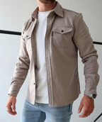 Jayson - Men's Snap-Button Shirt Jacket with Chest Pockets
