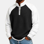 Jeffrey - Men's Waffle Knit Quarter-Zip Relaxed Sweatshirt 2