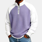Jeffrey - Men's Waffle Knit Quarter-Zip Relaxed Sweatshirt 3