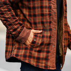 Jeremiah - Men's Plaid Jacket with Corduroy Shoulder Panels and Sherpa Lining