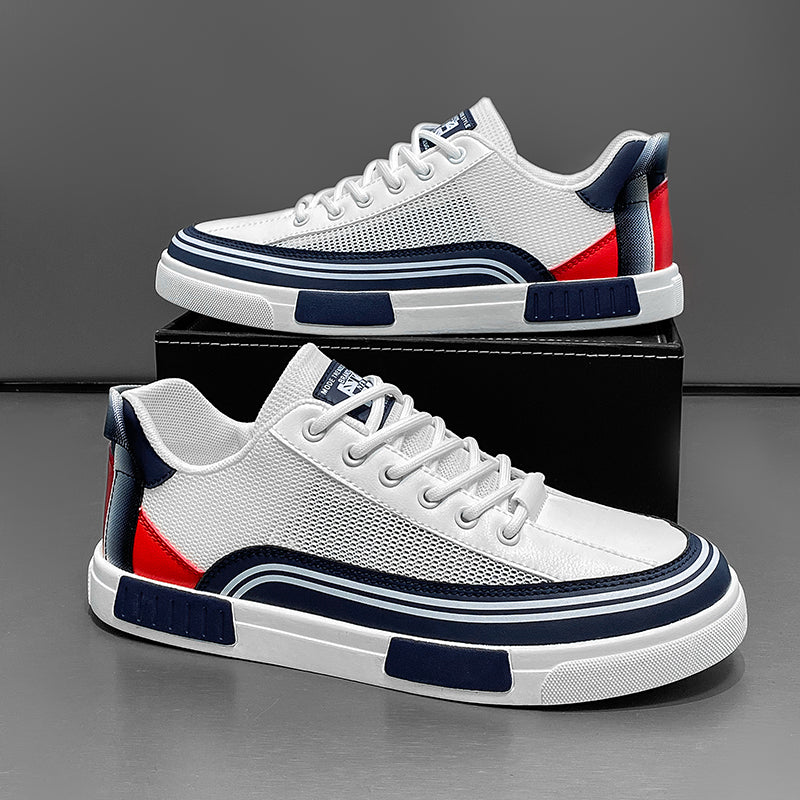Jericho - Men's Lace-Up Low-Top Sneakers with Mesh Panels