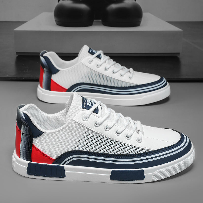 Jericho - Men's Lace-Up Low-Top Sneakers with Mesh Panels