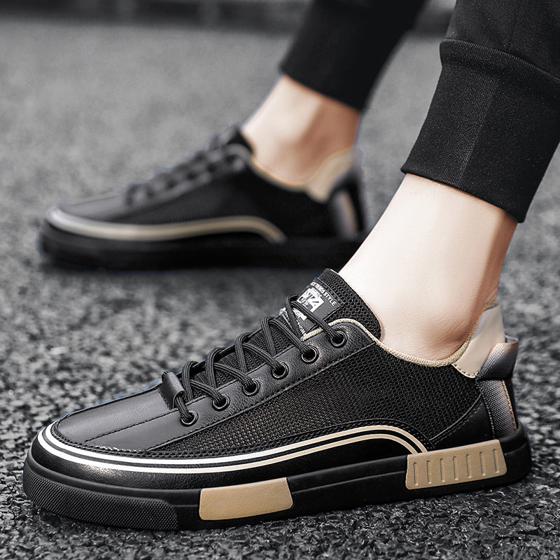 Jericho - Men's Lace-Up Low-Top Sneakers with Mesh Panels