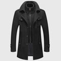 Jones - Men's Stand-Collar Wool-Blend Coat with Zip Front