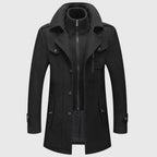 Jones - Men's Stand-Collar Wool-Blend Coat with Zip Front