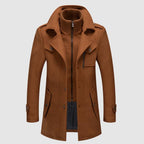 Jones - Men's Stand-Collar Wool-Blend Coat with Zip Front