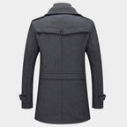 Jones - Men's Stand-Collar Wool-Blend Coat with Zip Front