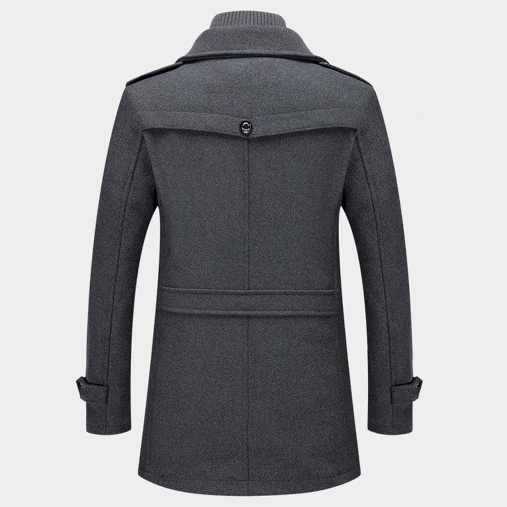 Jones - Men's Stand-Collar Wool-Blend Coat with Zip Front