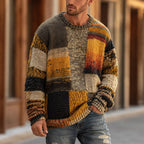 Junior - Men's Multi-Texture Patchwork Crewneck Sweater
