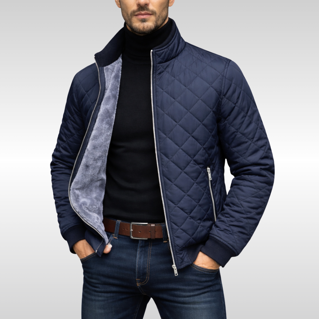 Kayden - Men's Diamond-Quilted Puffer Jacket with Fleece Lining