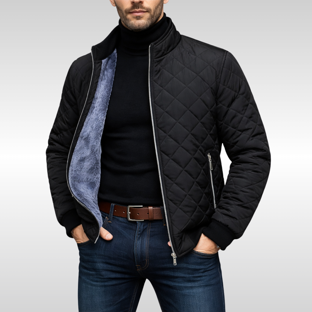 Kayden - Men's Diamond-Quilted Puffer Jacket with Fleece Lining