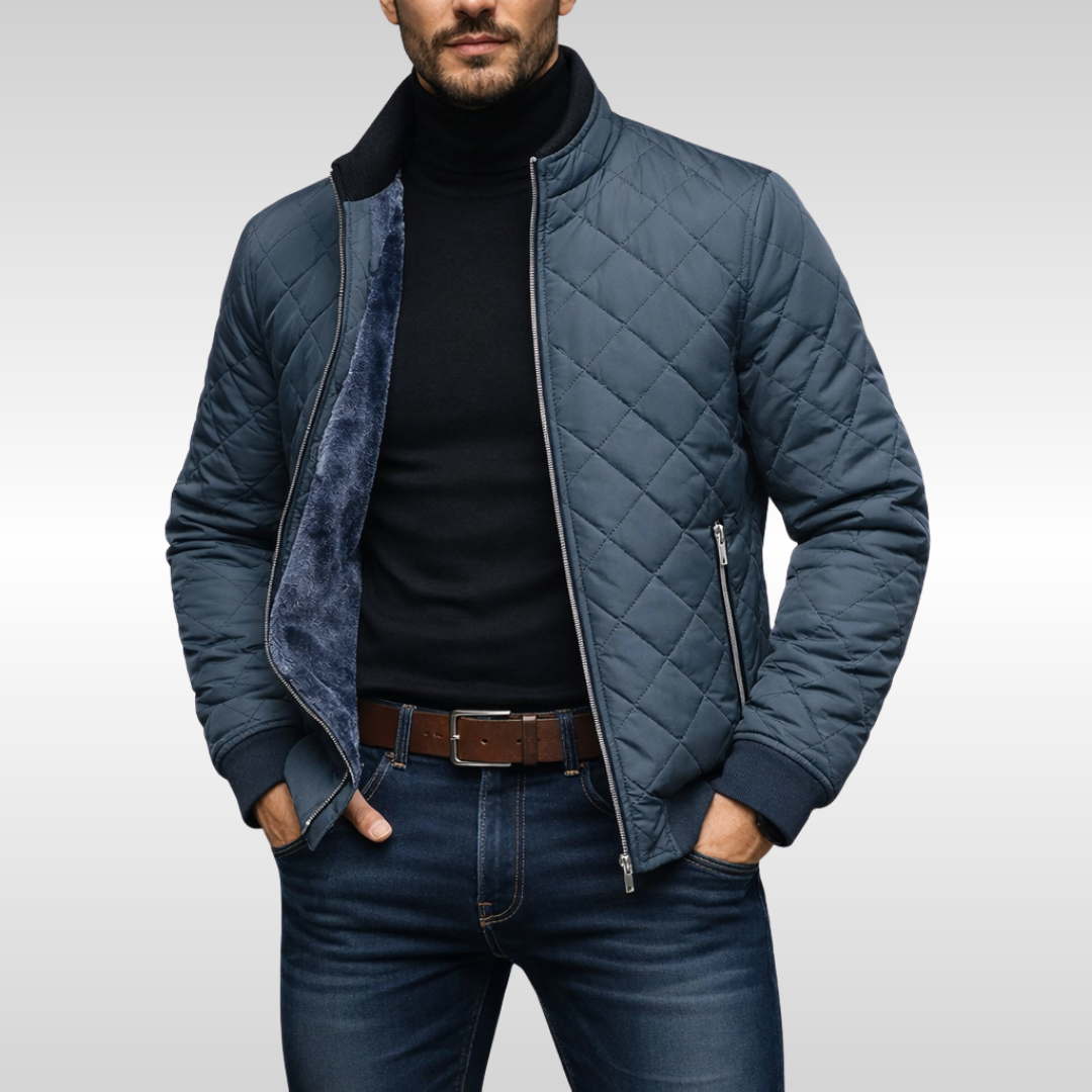 Kayden - Men's Diamond-Quilted Puffer Jacket with Fleece Lining