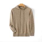 Konstantin - Men's Cashmere Pullover Hoodie with Ribbed Trim
