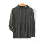 Konstantin - Men's Cashmere Pullover Hoodie with Ribbed Trim