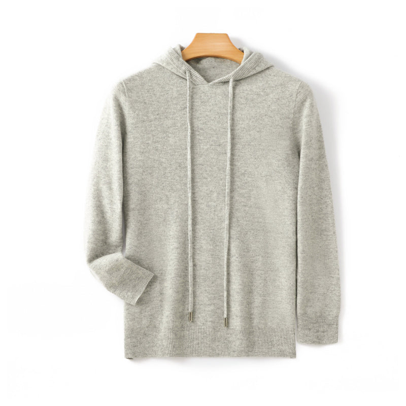 Konstantin - Men's Cashmere Pullover Hoodie with Ribbed Trim