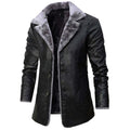 Konstantin - Men's Leather Coat with Plush Fur Collar Lining