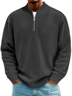 Lance - Men's Ribbed Long Sleeve Quarter-Zip Pullover 4