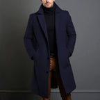 Leopold - Men's Long Wool Coat with Notch Lapels