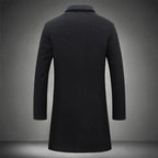 Leopold - Men's Long Wool Coat with Notch Lapels
