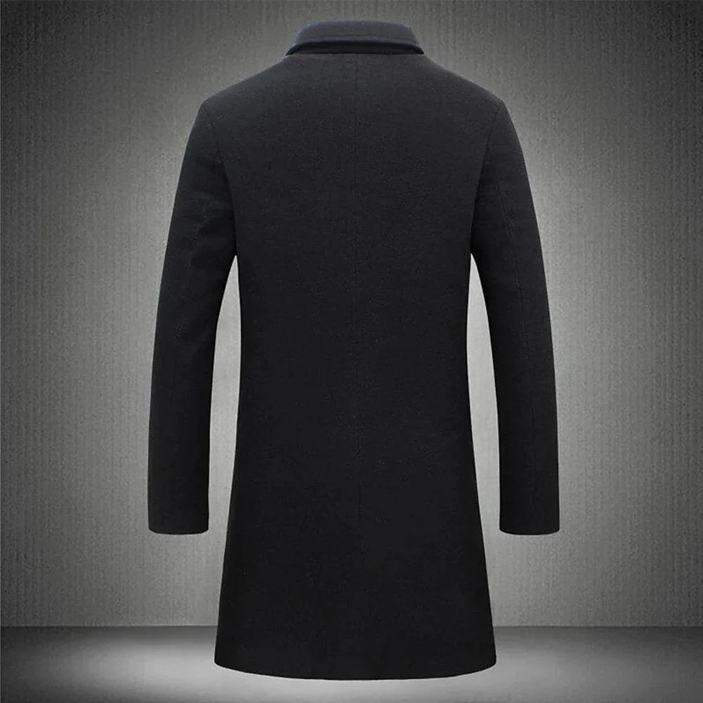 Leopold - Men's Long Wool Coat with Notch Lapels