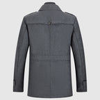 Leopold - Men's Wool Coat with Notch Collar and Dual Closure