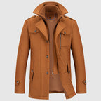 Leopold - Men's Wool Coat with Notch Collar and Dual Closure